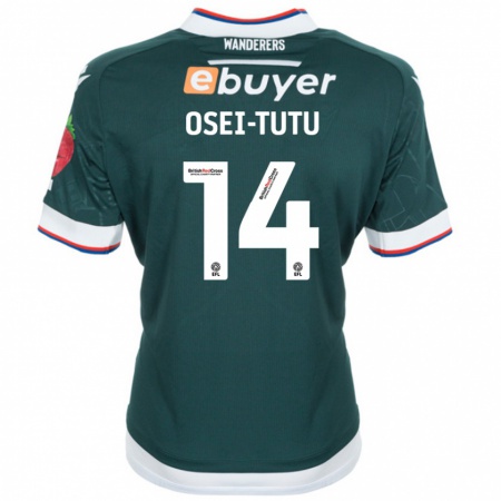 Kandiny Enfant Maillot Jordi Osei-Tutu #14 Vert Foncé Tenues Extérieur 2024/25 T-Shirt