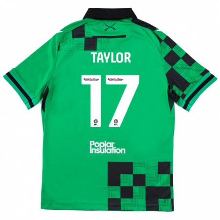 Kandiny Enfant Maillot Connor Taylor #17 Vert Noir Tenues Extérieur 2024/25 T-Shirt