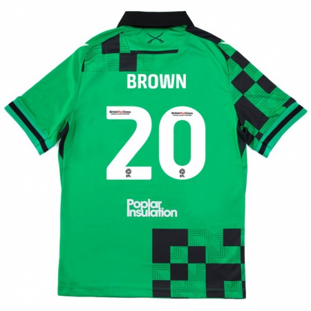 Kandiny Enfant Maillot Jevani Brown #20 Vert Noir Tenues Extérieur 2024/25 T-Shirt