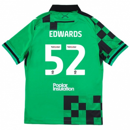 Kandiny Enfant Maillot Max Edwards #52 Vert Noir Tenues Extérieur 2024/25 T-Shirt