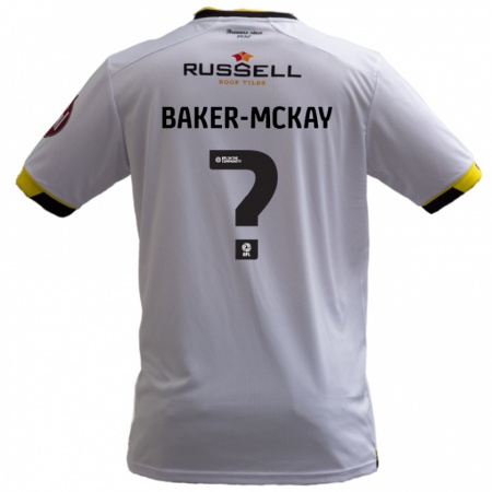 Kandiny Enfant Maillot Kiyan Baker-Mckay #0 Blanc Tenues Extérieur 2024/25 T-Shirt