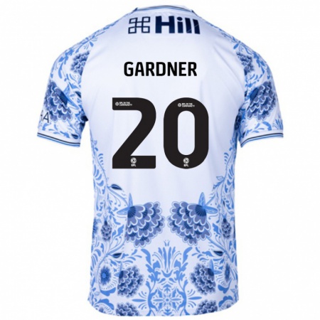 Kandiny Enfant Maillot Gary Gardner #20 Blanc Bleu Tenues Extérieur 2024/25 T-Shirt