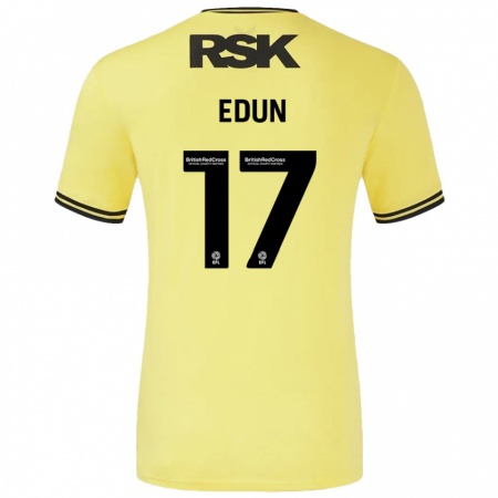 Kandiny Enfant Maillot Tayo Edun #17 Jaune Noir Tenues Extérieur 2024/25 T-Shirt