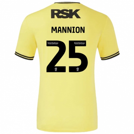 Kandiny Enfant Maillot Will Mannion #25 Jaune Noir Tenues Extérieur 2024/25 T-Shirt