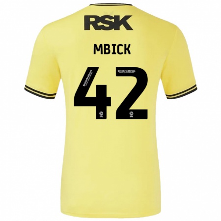 Kandiny Enfant Maillot Micah Mbick #42 Jaune Noir Tenues Extérieur 2024/25 T-Shirt