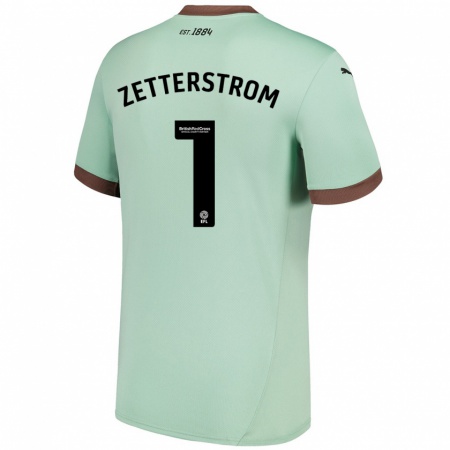 Kandiny Enfant Maillot Jacob Widell Zetterström #1 Vert Pâle Tenues Extérieur 2024/25 T-Shirt