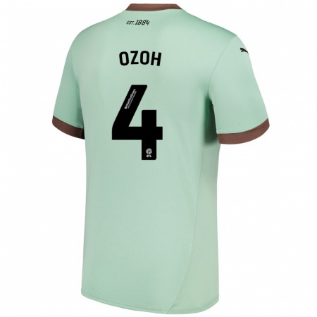 Kandiny Enfant Maillot David Ozoh #4 Vert Pâle Tenues Extérieur 2024/25 T-Shirt