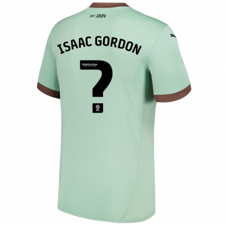 Kandiny Enfant Maillot Isaac Gordon #0 Vert Pâle Tenues Extérieur 2024/25 T-Shirt