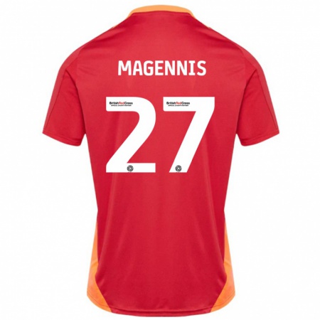 Kandiny Enfant Maillot Josh Magennis #27 Bleu Blanc Cassé Tenues Extérieur 2024/25 T-Shirt