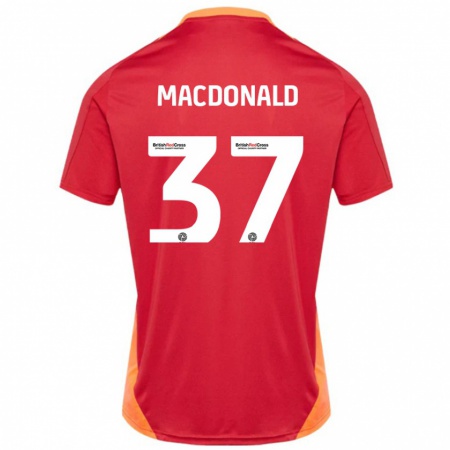 Kandiny Enfant Maillot Shaun Macdonald #37 Bleu Blanc Cassé Tenues Extérieur 2024/25 T-Shirt