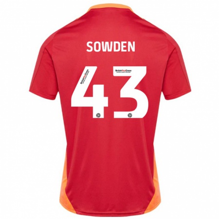 Kandiny Enfant Maillot Andrew Sowden #43 Bleu Blanc Cassé Tenues Extérieur 2024/25 T-Shirt