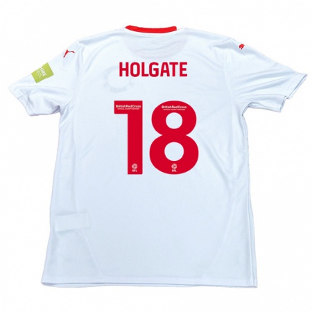 Kandiny Enfant Maillot Harrison Holgate #18 Blanc Tenues Extérieur 2024/25 T-Shirt