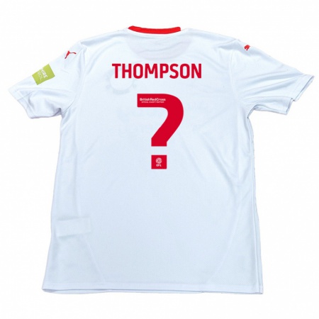 Kandiny Enfant Maillot Leo Thompson #0 Blanc Tenues Extérieur 2024/25 T-Shirt