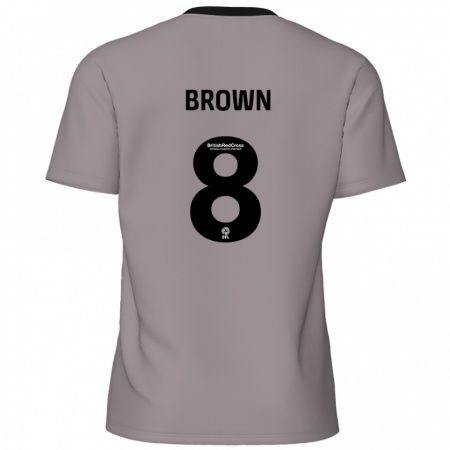 Kandiny Enfant Maillot Jordan Brown #8 Gris Tenues Extérieur 2024/25 T-Shirt