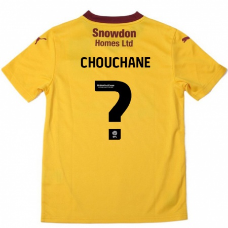 Kandiny Enfant Maillot Samy Chouchane #0 Orange Bordeaux Tenues Extérieur 2024/25 T-Shirt