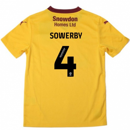 Kandiny Enfant Maillot Jack Sowerby #4 Orange Bordeaux Tenues Extérieur 2024/25 T-Shirt