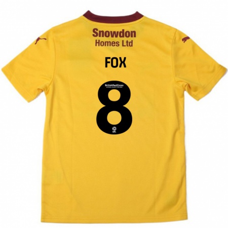 Kandiny Enfant Maillot Ben Fox #8 Orange Bordeaux Tenues Extérieur 2024/25 T-Shirt