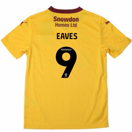 Kandiny Enfant Maillot Tom Eaves #9 Orange Bordeaux Tenues Extérieur 2024/25 T-Shirt