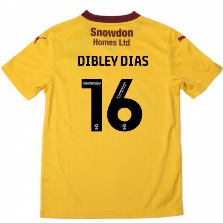 Kandiny Enfant Maillot Matt Dibley-Dias #16 Orange Bordeaux Tenues Extérieur 2024/25 T-Shirt