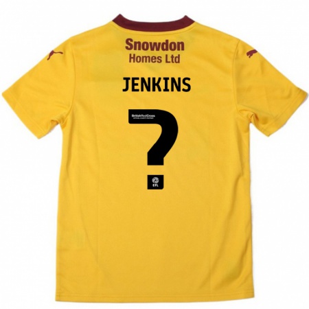 Kandiny Enfant Maillot Leo Jenkins #0 Orange Bordeaux Tenues Extérieur 2024/25 T-Shirt