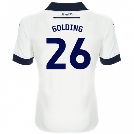 Kandiny Enfant Maillot James Golding #26 Blanc Bleu Marine Tenues Extérieur 2024/25 T-Shirt