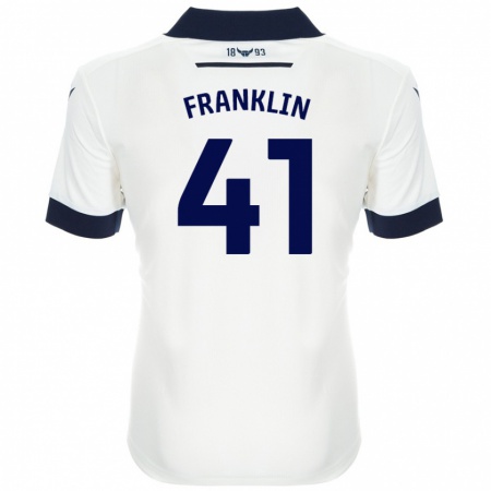 Kandiny Enfant Maillot George Franklin #41 Blanc Bleu Marine Tenues Extérieur 2024/25 T-Shirt