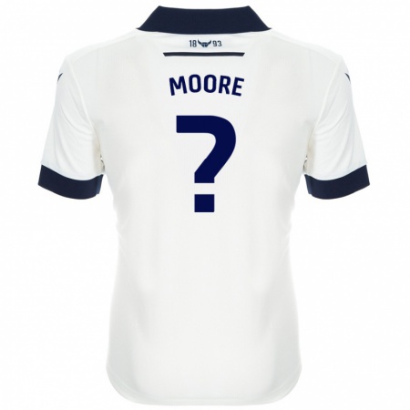 Kandiny Enfant Maillot Brogan Moore #0 Blanc Bleu Marine Tenues Extérieur 2024/25 T-Shirt