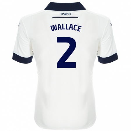 Kandiny Enfant Maillot Emily Wallace #2 Blanc Bleu Marine Tenues Extérieur 2024/25 T-Shirt