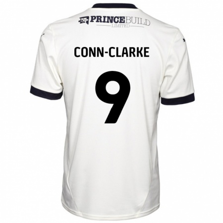 Kandiny Enfant Maillot Chris Conn-Clarke #9 Blanc Cassé Noir Tenues Extérieur 2024/25 T-Shirt