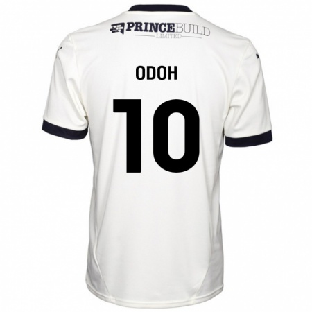 Kandiny Enfant Maillot Abraham Odoh #10 Blanc Cassé Noir Tenues Extérieur 2024/25 T-Shirt