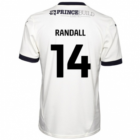 Kandiny Enfant Maillot Joel Randall #14 Blanc Cassé Noir Tenues Extérieur 2024/25 T-Shirt