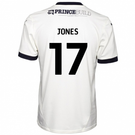 Kandiny Enfant Maillot Ricky-Jade Jones #17 Blanc Cassé Noir Tenues Extérieur 2024/25 T-Shirt