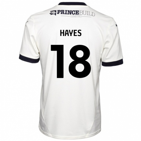 Kandiny Enfant Maillot Cian Hayes #18 Blanc Cassé Noir Tenues Extérieur 2024/25 T-Shirt