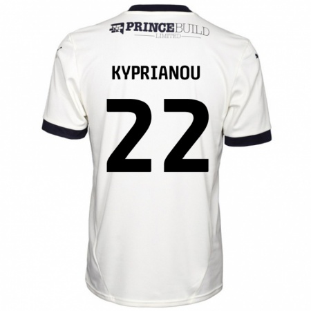 Kandiny Enfant Maillot Hector Kyprianou #22 Blanc Cassé Noir Tenues Extérieur 2024/25 T-Shirt