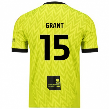 Kandiny Enfant Maillot Conor Grant #15 Vert Fluo Tenues Extérieur 2024/25 T-Shirt