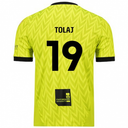 Kandiny Enfant Maillot Lorent Tolaj #19 Vert Fluo Tenues Extérieur 2024/25 T-Shirt