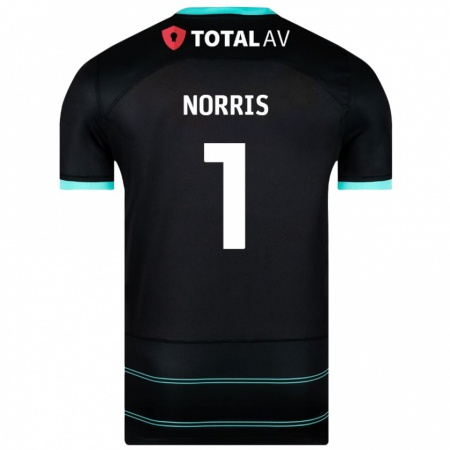 Kandiny Enfant Maillot Will Norris #1 Noir Tenues Extérieur 2024/25 T-Shirt