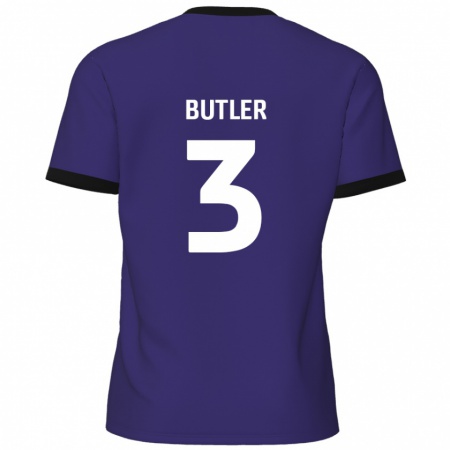 Kandiny Enfant Maillot Dan Butler #3 Violet Tenues Extérieur 2024/25 T-Shirt