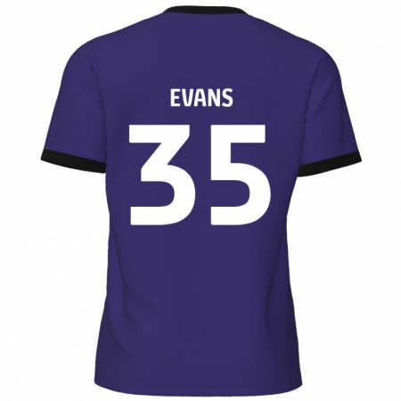 Kandiny Enfant Maillot Makise Evans #35 Violet Tenues Extérieur 2024/25 T-Shirt