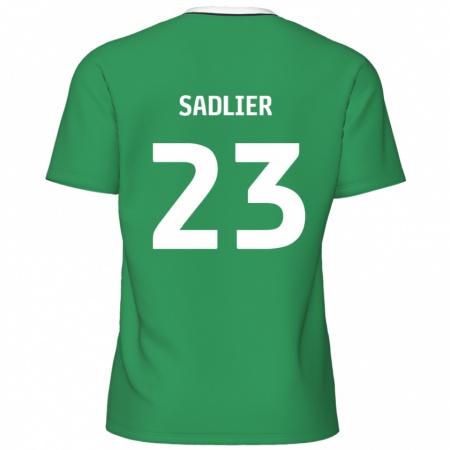 Kandiny Enfant Maillot Kieran Sadlier #23 Rayures Blanches Vertes Tenues Extérieur 2024/25 T-Shirt