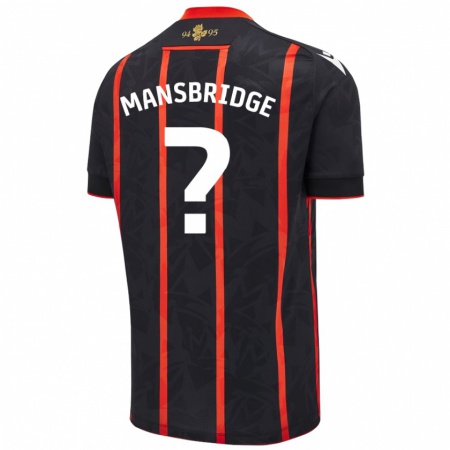 Kandiny Enfant Maillot Tyler Mansbridge #0 Noir Rouge Tenues Extérieur 2024/25 T-Shirt