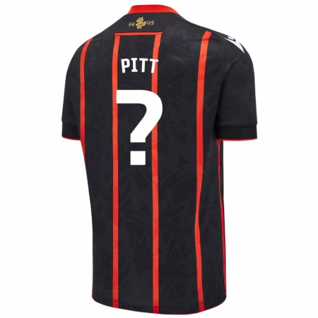 Kandiny Enfant Maillot Theo Pitt #0 Noir Rouge Tenues Extérieur 2024/25 T-Shirt