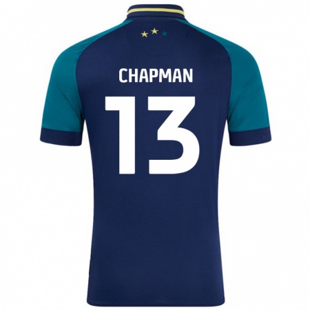 Kandiny Enfant Maillot Jacob Chapman #13 Marine Vert Foncé Tenues Extérieur 2024/25 T-Shirt