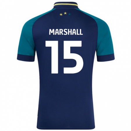 Kandiny Enfant Maillot Georgia Marshall #15 Marine Vert Foncé Tenues Extérieur 2024/25 T-Shirt