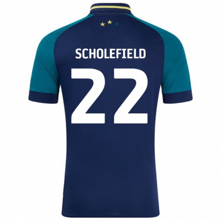 Kandiny Enfant Maillot Lois Scholefield #22 Marine Vert Foncé Tenues Extérieur 2024/25 T-Shirt