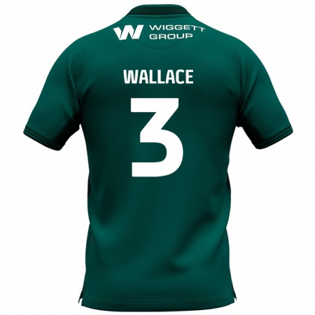 Kandiny Enfant Maillot Murray Wallace #3 Vert Tenues Extérieur 2024/25 T-Shirt