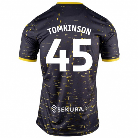 Kandiny Enfant Maillot Jonathan Tomkinson #45 Noir Jaune Tenues Extérieur 2024/25 T-Shirt