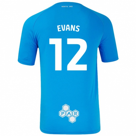 Kandiny Enfant Maillot Ched Evans #12 Bleu Ciel Tenues Extérieur 2024/25 T-Shirt