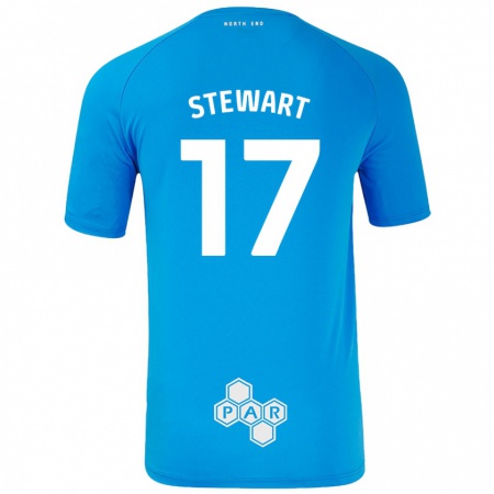 Kandiny Enfant Maillot Layton Stewart #17 Bleu Ciel Tenues Extérieur 2024/25 T-Shirt