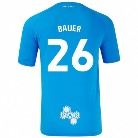 Kandiny Enfant Maillot Patrick Bauer #26 Bleu Ciel Tenues Extérieur 2024/25 T-Shirt